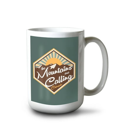 

Lantern Press 15 fl oz Ceramic Mug Colorado Elk Geometric Opacity Contour Dishwasher & Microwave Safe