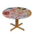 thumbnail image 3 of nygtbtfer Round Fitted Tablecloth with Elastic Edge, Oil Proof Table Cover, Flower Print Table Cloth Fits Round Tables for Dinner Outdoor Picnic, Floral 38-42, 3 of 8
