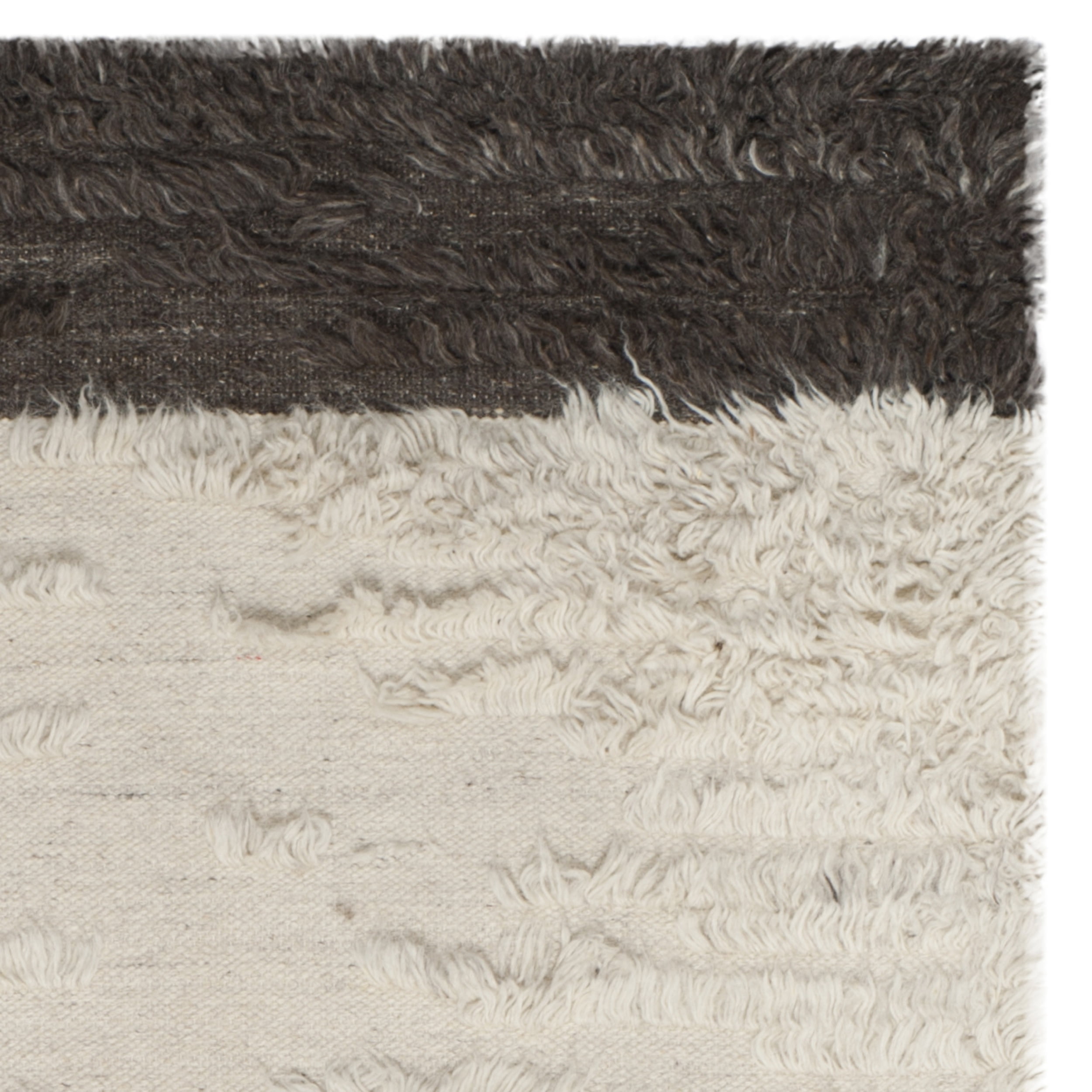 SAFAVIEH Kenya Jona Braided Abstract Fringe Area Rug, Ivory/Grey, 4' x 6'