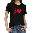 thumbnail image 2 of Tiqkatyck Graphic Tees Fashion Women's Loose Short-Sleeved Heart Print T-Shirt Casual O-Neck Top T Shirts for Women, 2 of 7