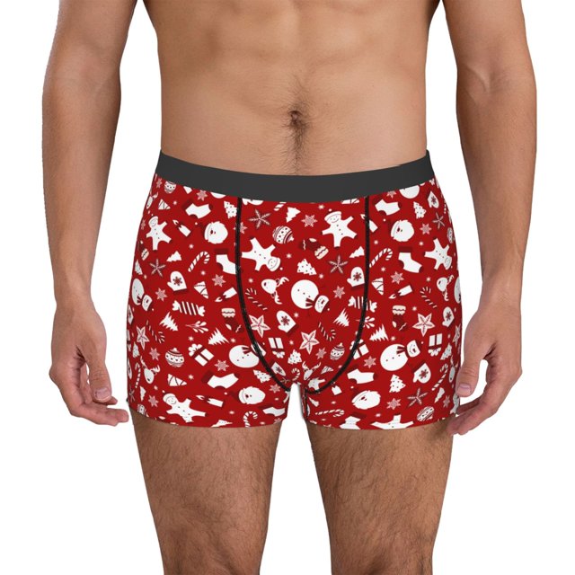 Balery Red Christmas Cheer. Calzoncillos bóxer para hombre, ropa interior de algodón suave y transpirable con cinturilla de nailon-X-Large