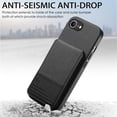 thumbnail image 4 of ELEHOLD Case for iPhone 16e, RFID Blocking Slim PU Leather Wallet Case with Card Holder & Kickstand,Black, 4 of 10
