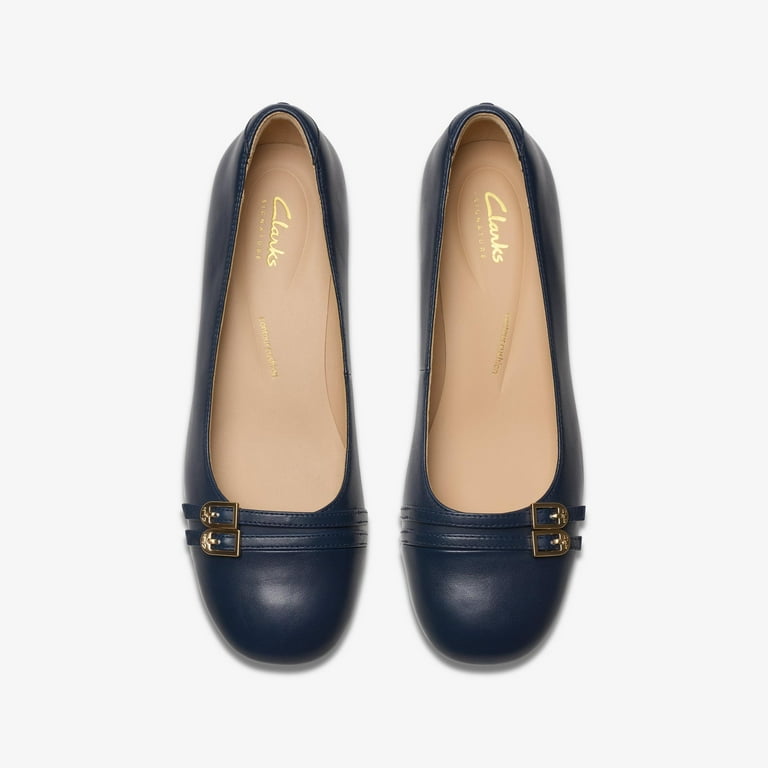 CLARKS WOMEN SHOES DAISS 30 COURT NAVY LEATHER Walmart