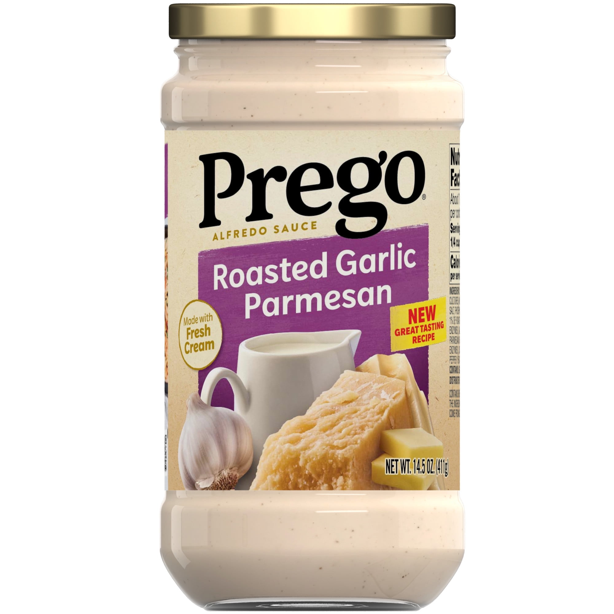 (6 pack) Prego Alfredo Pasta Sauce with Roasted Garlic and Parmesan Cheese, 14.5 oz Jar