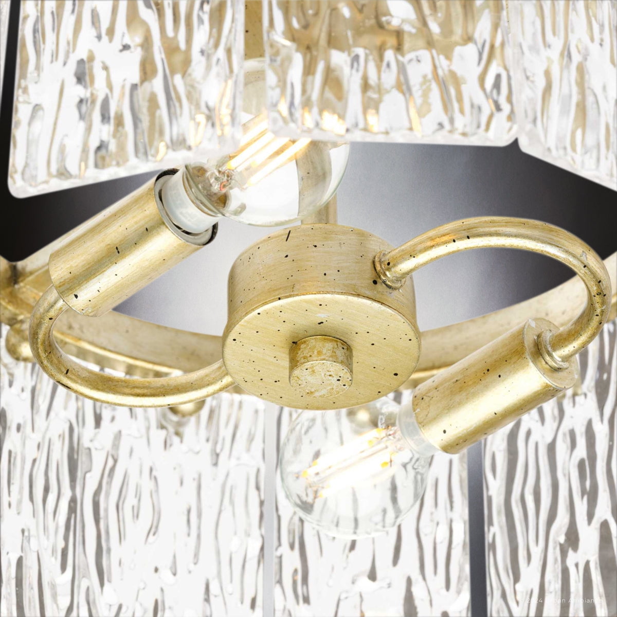 Luxury Glam Ceiling Light, Gilded Silver, UHP4958