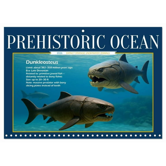 Prehistoric Ocean (Monthly Wall Calendar 2026 11.7 x 16.5 (open)), CALVENDO 14 Month Calendar