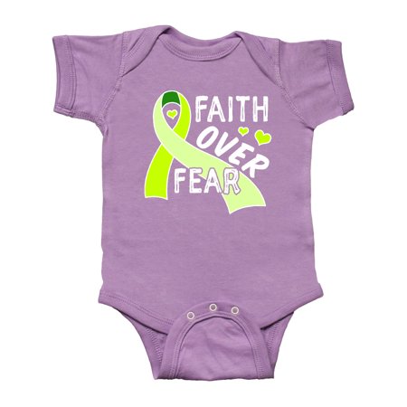 

Inktastic Lymphoma Awareness Faith Over Fear with Hearts Gift Baby Boy or Baby Girl Bodysuit