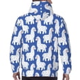 thumbnail image 5 of Hoodies for Men - cute cartoon lama alpaca blue Long Sleeve Comfrt Men'S Fashion Hoodies & Sweatshirts, Sweatshirts for Men Hoodies Pullover Clothing Clothes with Pouch, 5 of 7