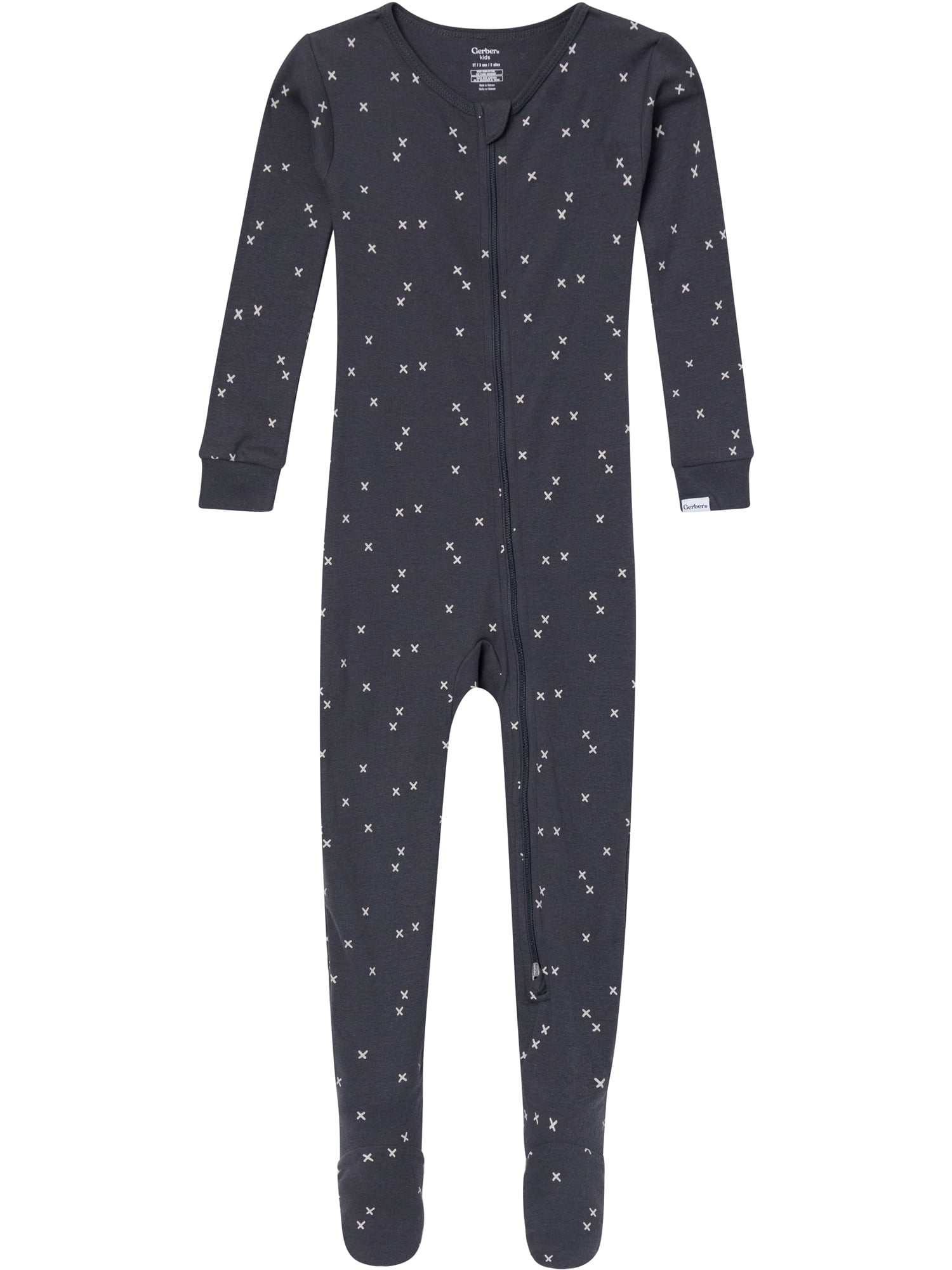 Gerber Baby and Toddler Neutral Tight Fitting Footed 2-Way Zipper Unionsuits, 2-Pack, Sizes 0/3 Months - 5T