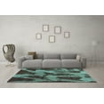 thumbnail image 3 of Ahgly Company Indoor Square Abstract Turquoise Blue Modern Area Rugs, 3' Square, 3 of 4