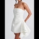 thumbnail image 5 of Vestido de Fiesta de Satén Bordado con Escote en V y Corte en A. L, 5 of 8