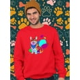 thumbnail image 2 of Colorful Corgi Bandana Portrait Sweatshirt Men -Image by Shutterstock, Male Small, 2 of 4