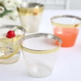 thumbnail image 6 of Efavormart 25 Pack | 9oz Clear Gold Glittered Rim Plastic Party Cups, Disposable Cocktail Tumblers, 6 of 11