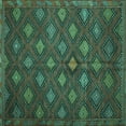 thumbnail image 1 of Ahgly Company Machine Washable Indoor Square Persian Turquoise Blue Traditional Area Rugs, 3' Square, 1 of 4