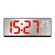 thumbnail image 2 of Reloj despertador digital Brillo Pantalla de escritorio Snooze Temperatura 12H 24H Espejo Reloj LED para sala de estar Escuela de adultos Luz roja Macarena  Despertador digital, 2 of 8