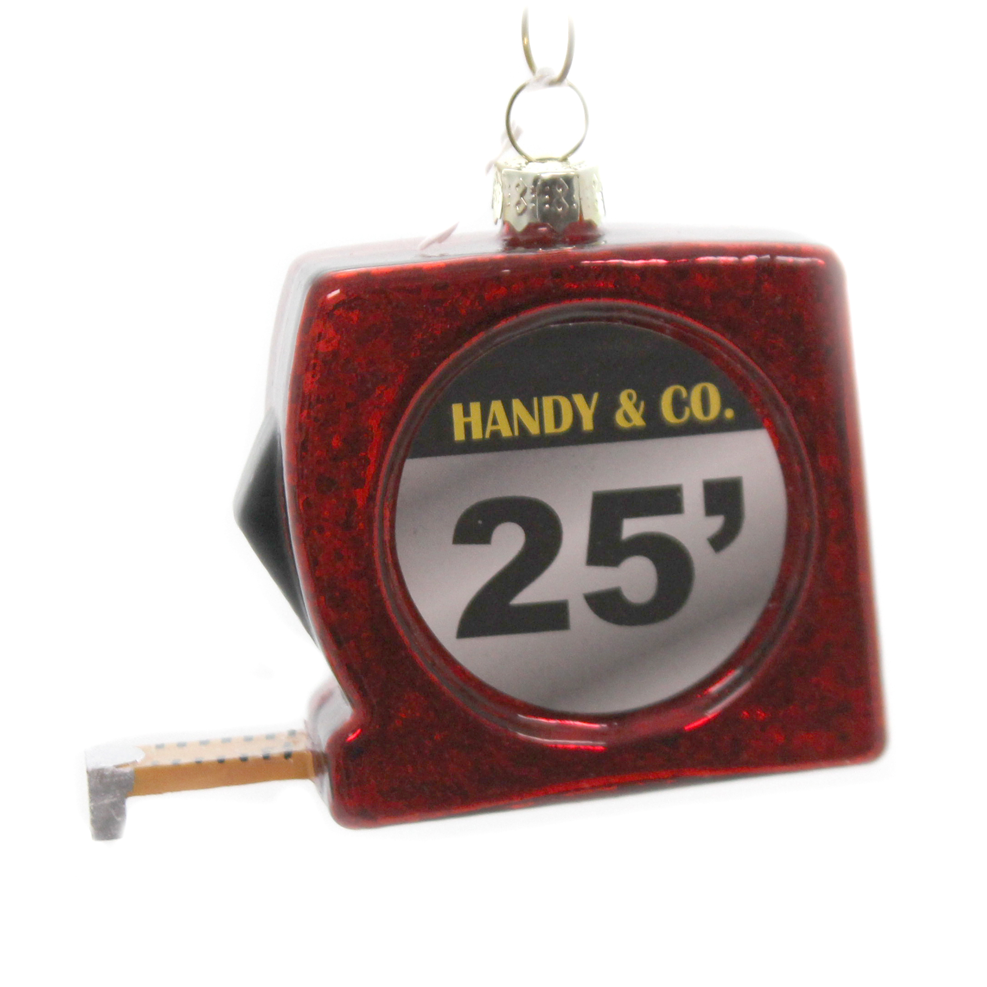 Holiday Ornament Tape Measure Glass Inches Feet Lenght Builder Go4557