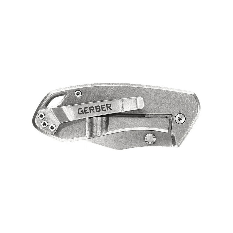 Gerber Gear Kettlebell, Compact Folding Plain Edge Knife, Frame Lock with  Clip, Black 