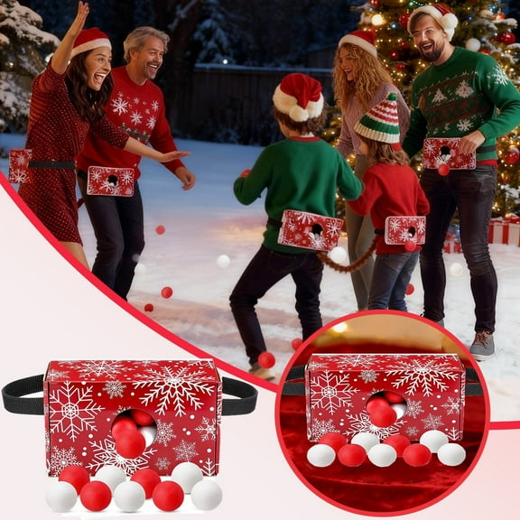 Christmas Snowball Toss Game - Festive Party Activity for Indoor & Outdoor Gatherings, Holiday Entertainment with Mechanism Game