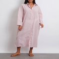 thumbnail image 3 of Robe Chemise Femme Manches Longues Col Rabattu Robe Rayée, 3 of 9