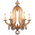thumbnail image 3 of 6-Light Wood Light Farmhouse Distressed Wood Chandelier Pendant Lighting for Kitchen Island, 3 of 8