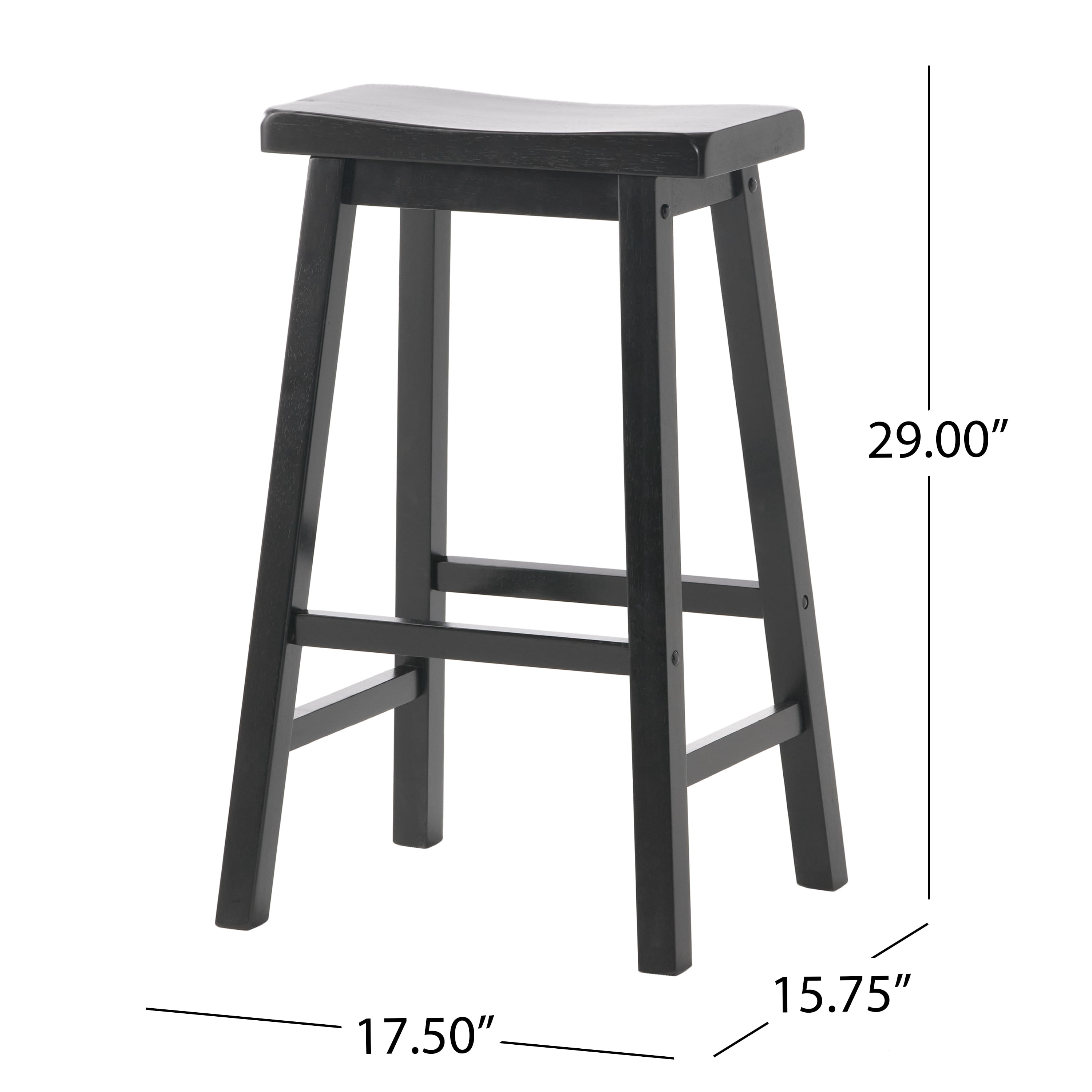 Noble House Dickson 29 in. Black Saddle Stools (Set of 2)