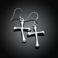 thumbnail image 6 of EOEMY Fashion 925Sterling Silver Feather Cross Women'S Drop Dangle Earrings, 6 of 6