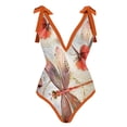 thumbnail image 3 of Traje de baño de una pieza para mujer Bikini de playa sexy con lazo de gasa con estampado floral (L) Hugtrwg Para Estrenar, 3 of 9
