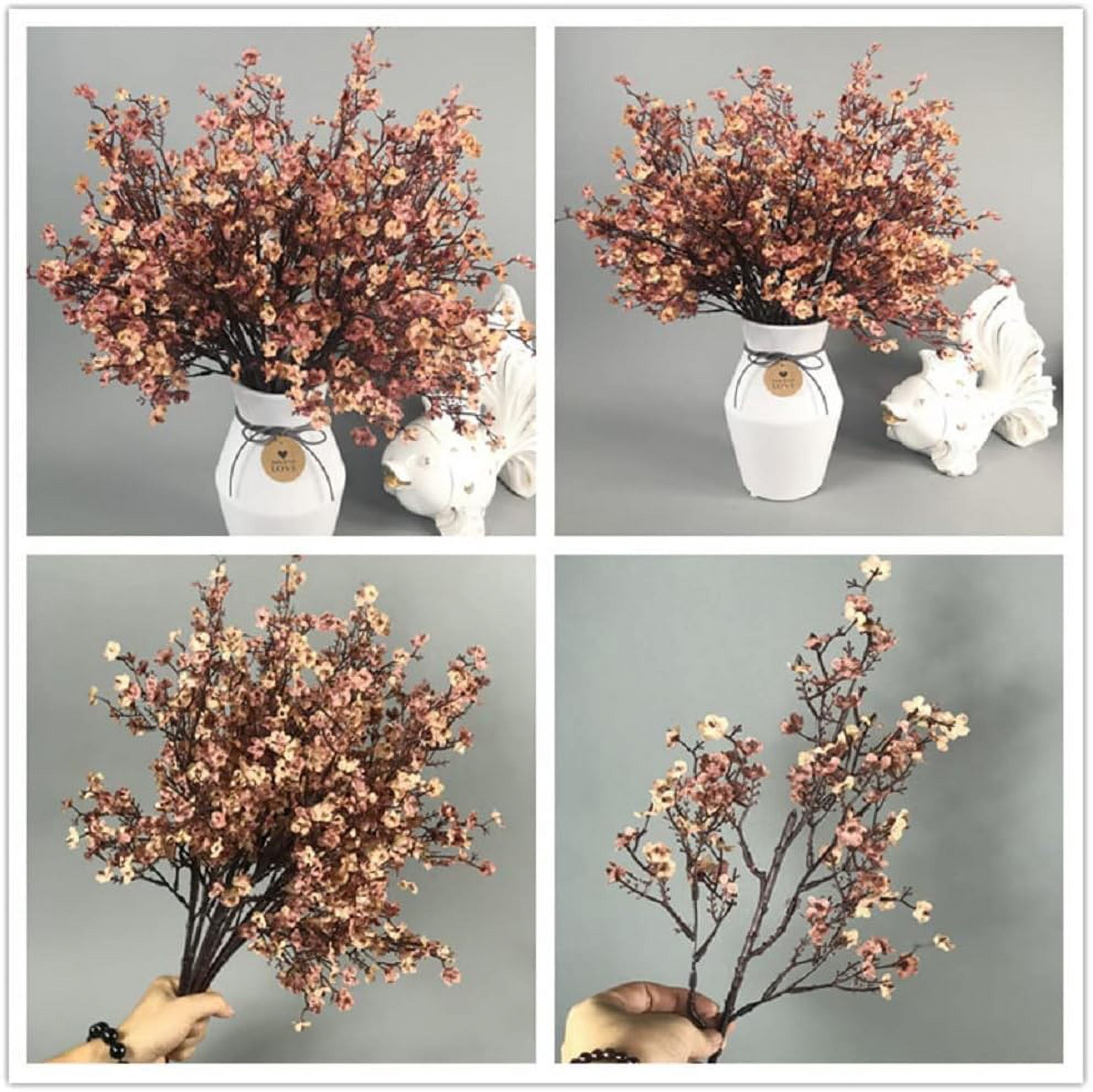 Babys Breath Artificial Flowers 10 Bulk Faux Silk Flower DIY Bouquet Fake Floral for Home Office Kitchen Wedding Restaurant Centerpieces Christmas Party Decor
