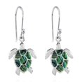 thumbnail image 2 of Pendientes GemStar USA de plata de ley con forma de tortuga con forma de abulón, 2 of 3