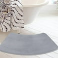 thumbnail image 6 of 1pc Curved Bath Mat Bathroom Floor Mat Solid Soft Carpet Shower Rug Quick Dry Absorbent Foot Mat Toilet Curved, 6 of 7
