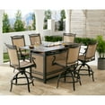 thumbnail image 3 of Hanover Fontana 7-Piece Outdoor High-Dining Set with 6 Swivel Chairs and a Fire Pit Dining Table, 3 of 10