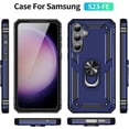 thumbnail image 4 of for Galaxy S23 FE 5G Case, Samsung S23 FE Case with HD Screen Protector, Military-Grade Metal Ring Holder Kickstand 15ft Drop Tested Shockproof Cover Case for Samsung Galaxy S23 FE Blue, 4 of 6