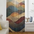 thumbnail image 6 of Vintage Green Blue Sheer Curtains 45 Inches Long, Farmhouse Retro Art Light Filering Curtains, Breathable Simi Curtain Privacy Drapes for Kitchen Bathroom Lightweight Small Window Treatment, 6 of 9