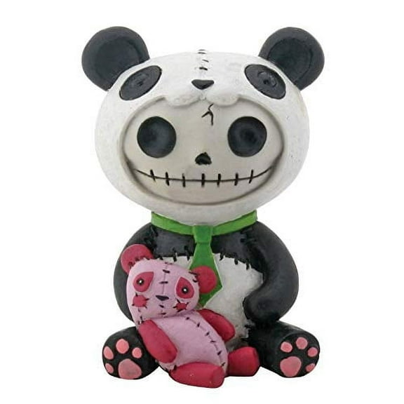 SUMMIT COLLECTION Furrybones Pandie Signature Skeleton in Panda Bear Costume with Pink Teddy Bear