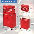 thumbnail image 2 of 5-Drawer Rolling Tool Chest - Detachable Top Toolbox Lockable Steel Cabinet for Garage and Workshop Red, 2 of 8
