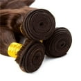 thumbnail image 3 of 12A Brown Human Hair Bundles Body Wave 4 Pcs - 100% Unprocessed Brazilian Virgin Hair Extensions Chocolate Brown Bundles 100 gram Each Bundle Human Hair 4# Color 16 18 20 20 inch, 3 of 8
