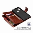 thumbnail image 3 of Samsung A11 Case, Wallet A11 Case, Galaxy A11 PU leahter Case, Dteck PU Leather Magnet Stand Wallet Credit Card Holder Flip Case 9 Card Slots Cover For Samsung A11, brown, 3 of 3