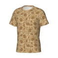 thumbnail image 5 of Qekee Brown Flowers Classic Fit T-Shirt Men's Shirt Men's Tight Short Sleeves for Exercise, Running, Mountaineering - Brown Flowers, 5 of 9