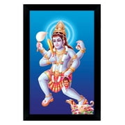 IBA Indianbeautifulart Lord Bhairava Baba Picture Frame Religious Poster With Frame Black Wall FrameElephantGodPhotoFrame Wall DecorFor Home/ Office/ Temple