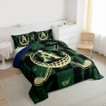 thumbnail image 3 of jejeloiu Letter A Monogrammed Queen Comforter Set,Golg Ball Sport Bedding Sets,Green Black Plaid Bedding Comforter Set For Girls Boys,Microfiber Room Decorative Reversible,3 Pieces, 3 of 8