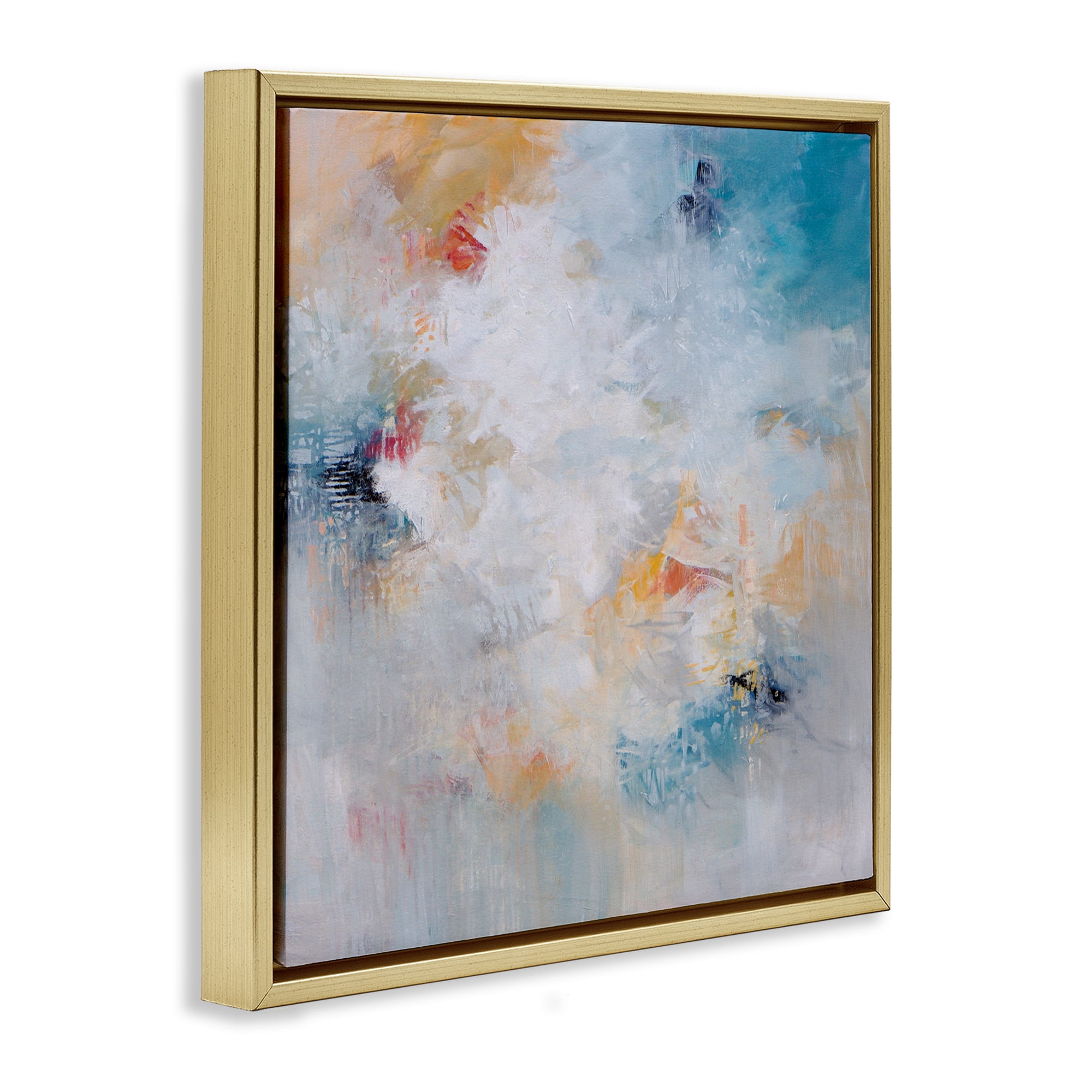 Veiled Dance Abstraction Gold Framed Floater Canvas Wall Art, design by Karen Hale