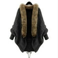 thumbnail image 2 of Women'S Fashion Spring And Autumn Winter Festival Loose Large Size Sweater Sweater Knit With Neck Cardigan Top Plus Size Coat Black One Size, 2 of 5