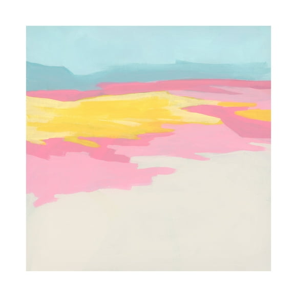 Canvas Wall Art - June Erica Vess 'Flamingo Flats II' Wall Art for Living Room, Bedroom, or Office Décor by Trademark Fine Art - 14 x 14 Inches