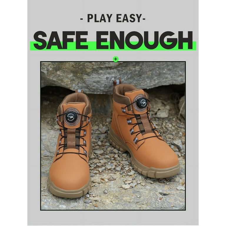 Nanbaiwang Four Season High Top Kevlar Sole Work Shoes Steel Toe Shoes Safety Shoes Workwear Boots Grey Grey 5.5 Men s Brown