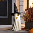 thumbnail image 4 of MMJ Ghost Decor Lighted Ghost Witch Hat Blow Mold Statue with LED Lights, Freestanding Decor for Porch Yard Halloween decorations, 4 of 7