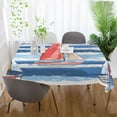 thumbnail image 3 of Yayeee Tablecloths 60" x 120" Rectangle Wrinkle Resistant Party Table Cover, Red Sailboats, 3 of 8