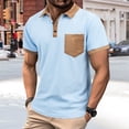 thumbnail image 2 of Men's Summer Color-Matching Pocket Sports Shirt - Comfortable and Stylish, 2 of 7