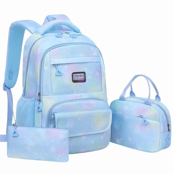 Weebloom Large School Backpack With Lunch Box Pencil Case For Kids Boys Girls Cute 3Pcs School Bags Set Waterproof 3 Piece Large Capacity Ergonomic Daypack Bookbag Elementary Middle School Blue