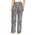 thumbnail image 3 of Uemuo Black White Stripes Pattern Women's Wide Leg Palazzo Lounge Pants with Pockets Light Weight Loose Comfy Casual Pajama Pants-Large, 3 of 9