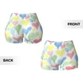 thumbnail image 6 of Athletic Shorts for Women, Hand Drawn Colored Hearts Seam Womens Shorts High Waisted Sport Running Workout Gym, 6 of 8